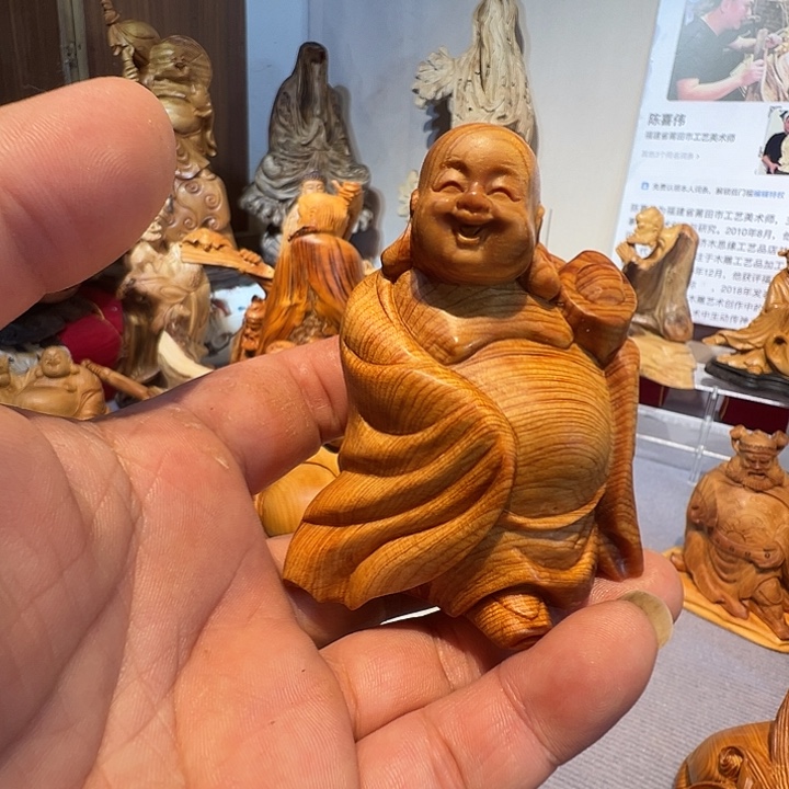 心***方柏木（崖柏）传统木雕手工艺术品