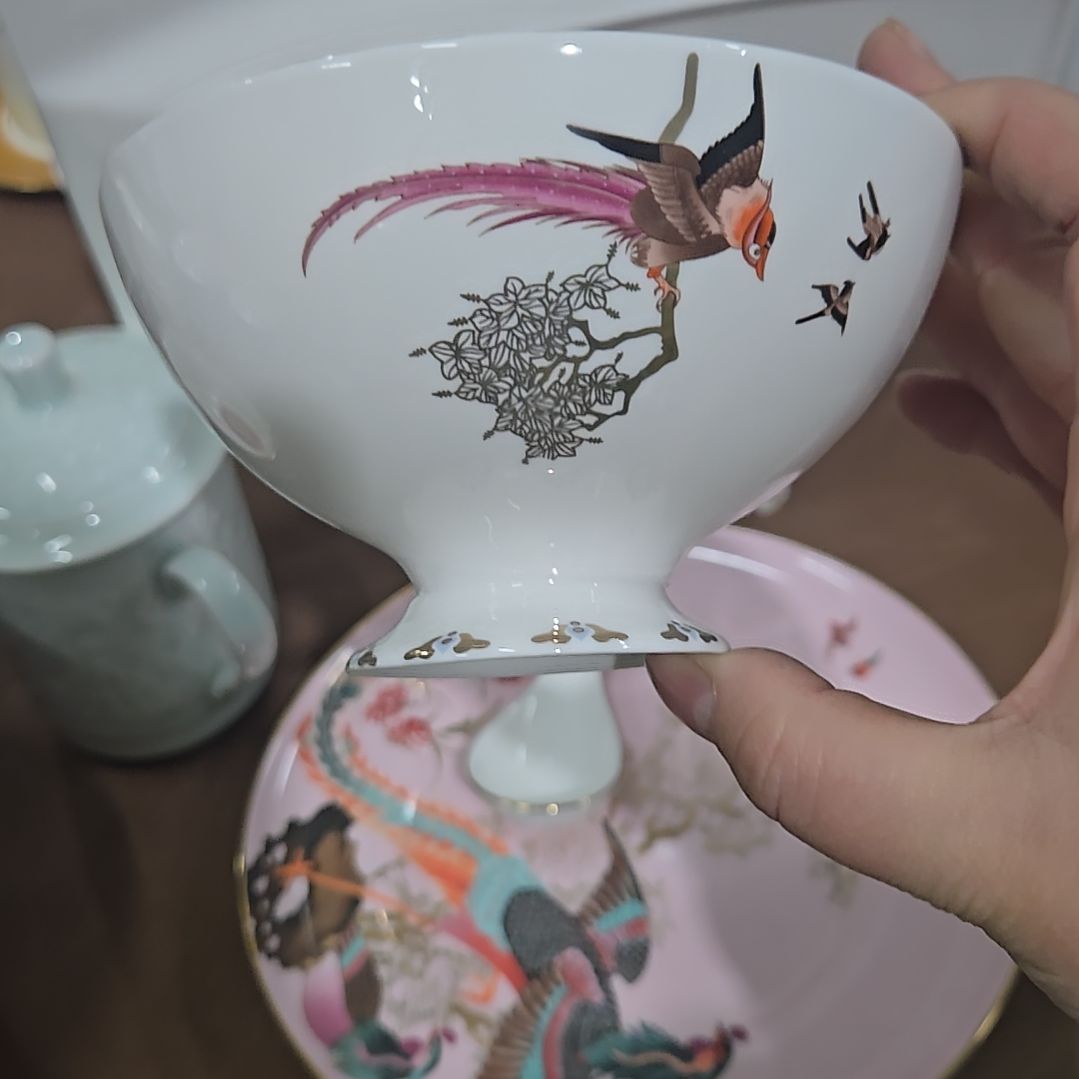 碗微瑕4.8寸6个百鸟朝凤666666