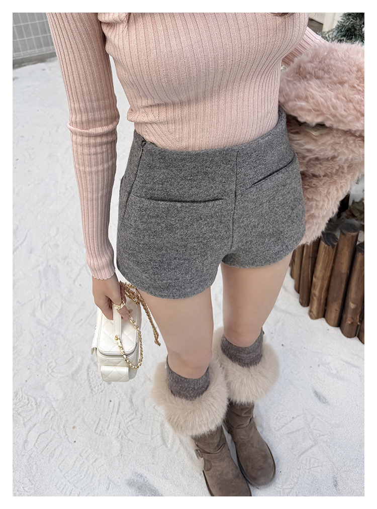 PickRui 睿哥  典藏中古 高腰羊毛呢料短裤