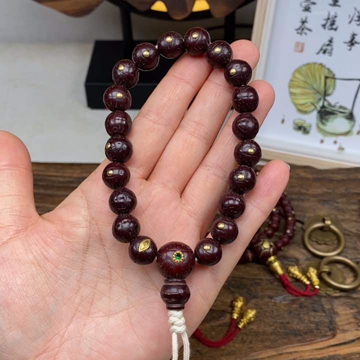 吊坠凤眼菩提11.5 3眼手持 加2颗籽 