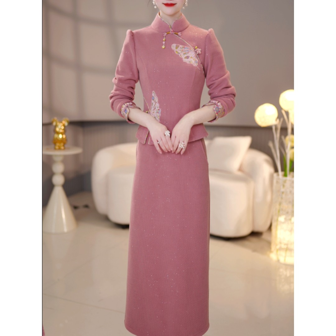 【套装定制】C1797上衣配半身裙两件套优雅时尚减龄收腰显瘦冬季新