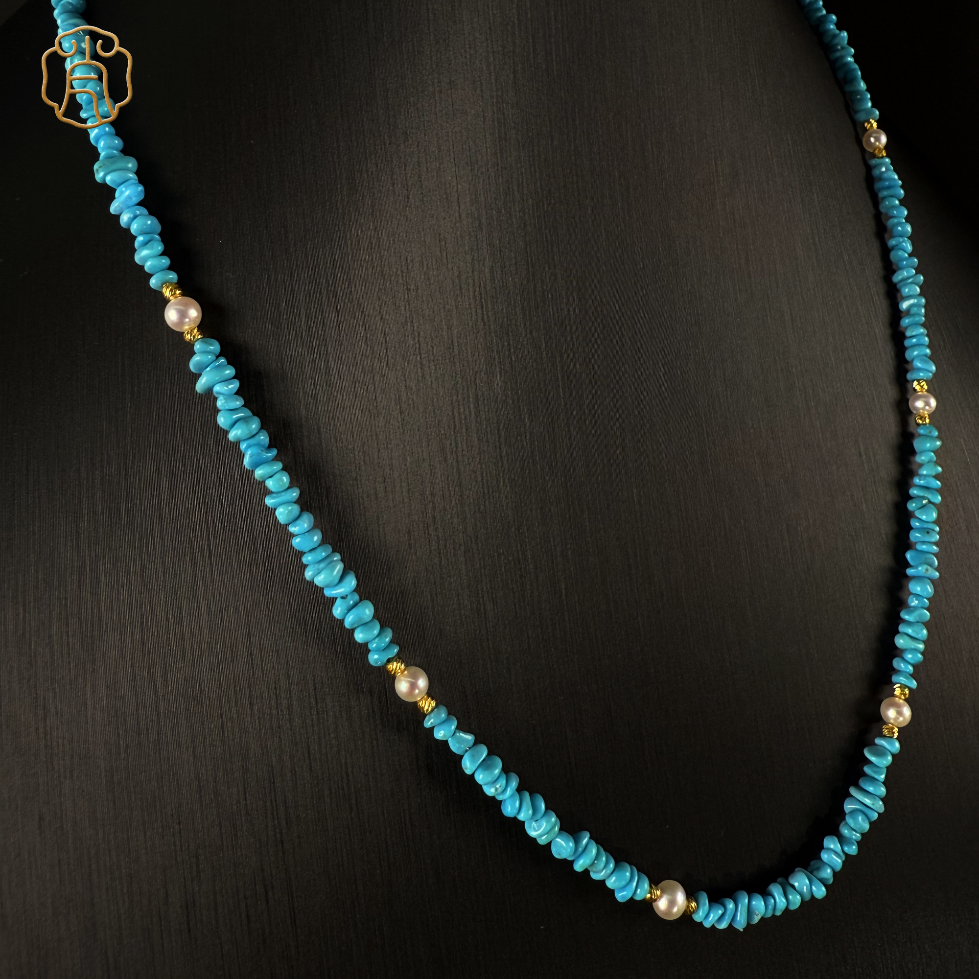 【肖娘子精选】臻品 · 原矿绿松随型珍珠项链 高瓷高色 随形设计