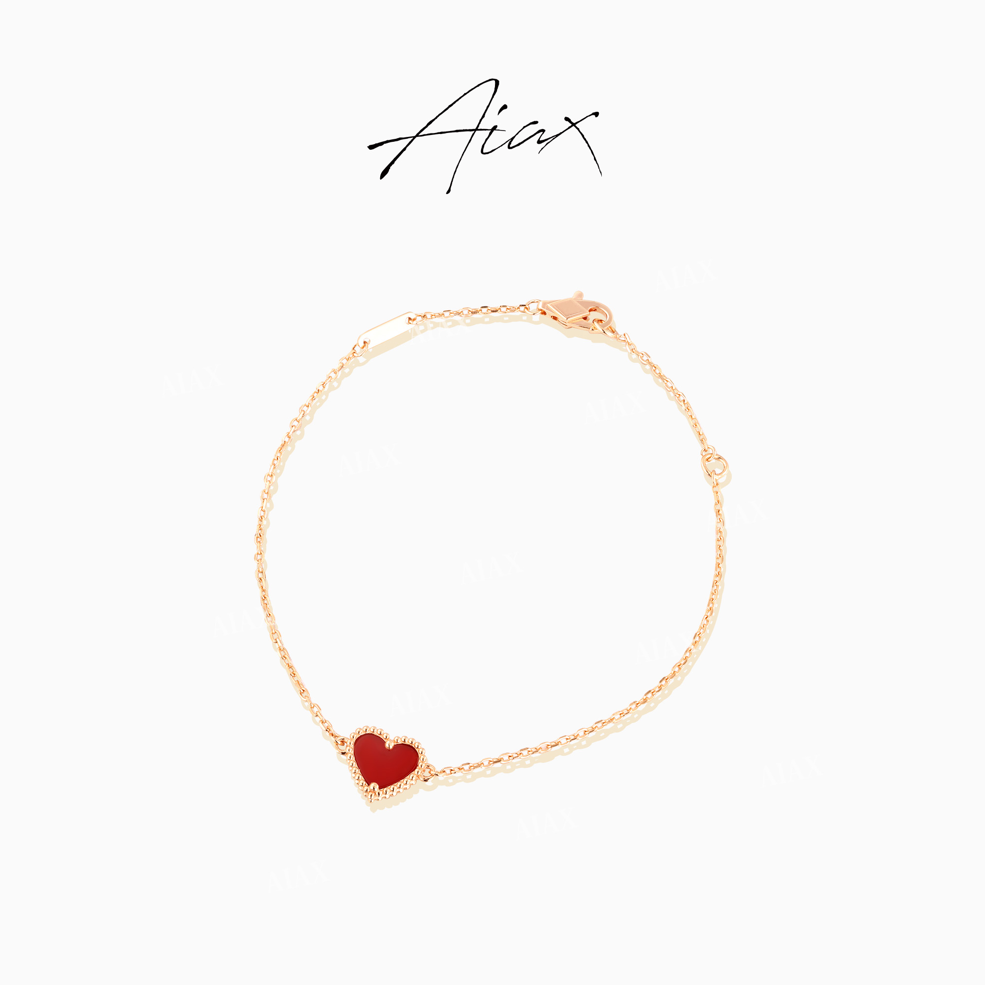 AIAX 925银 镀K金【甜蜜的阿罕布拉】爱心蛇年红色手链TSS7330