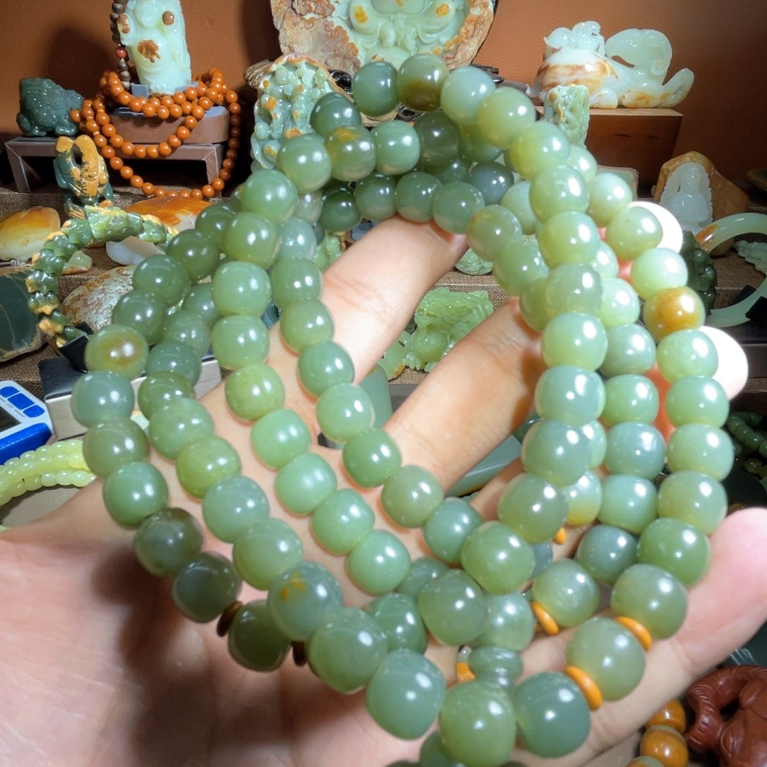 透闪石质玉108卡9 ✖️10未镶嵌