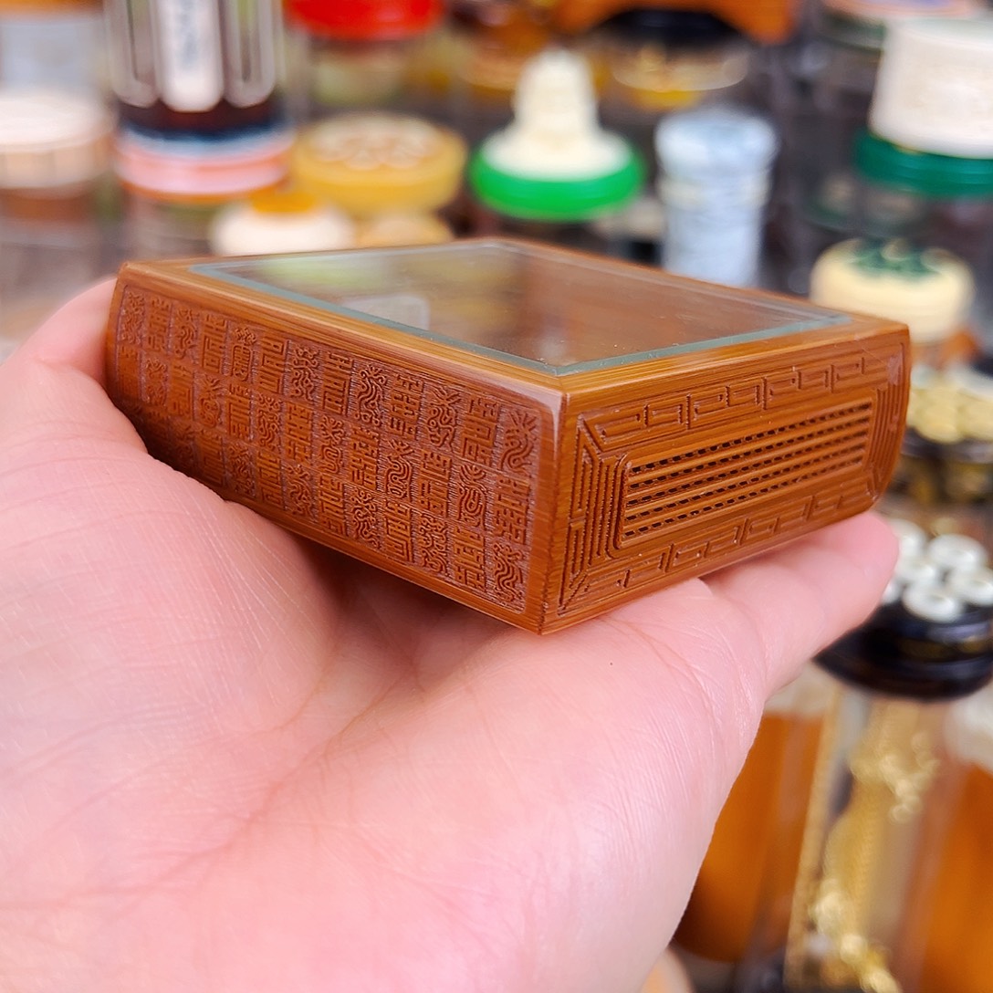 张圣林百寿图竹林金钟盒配金钟