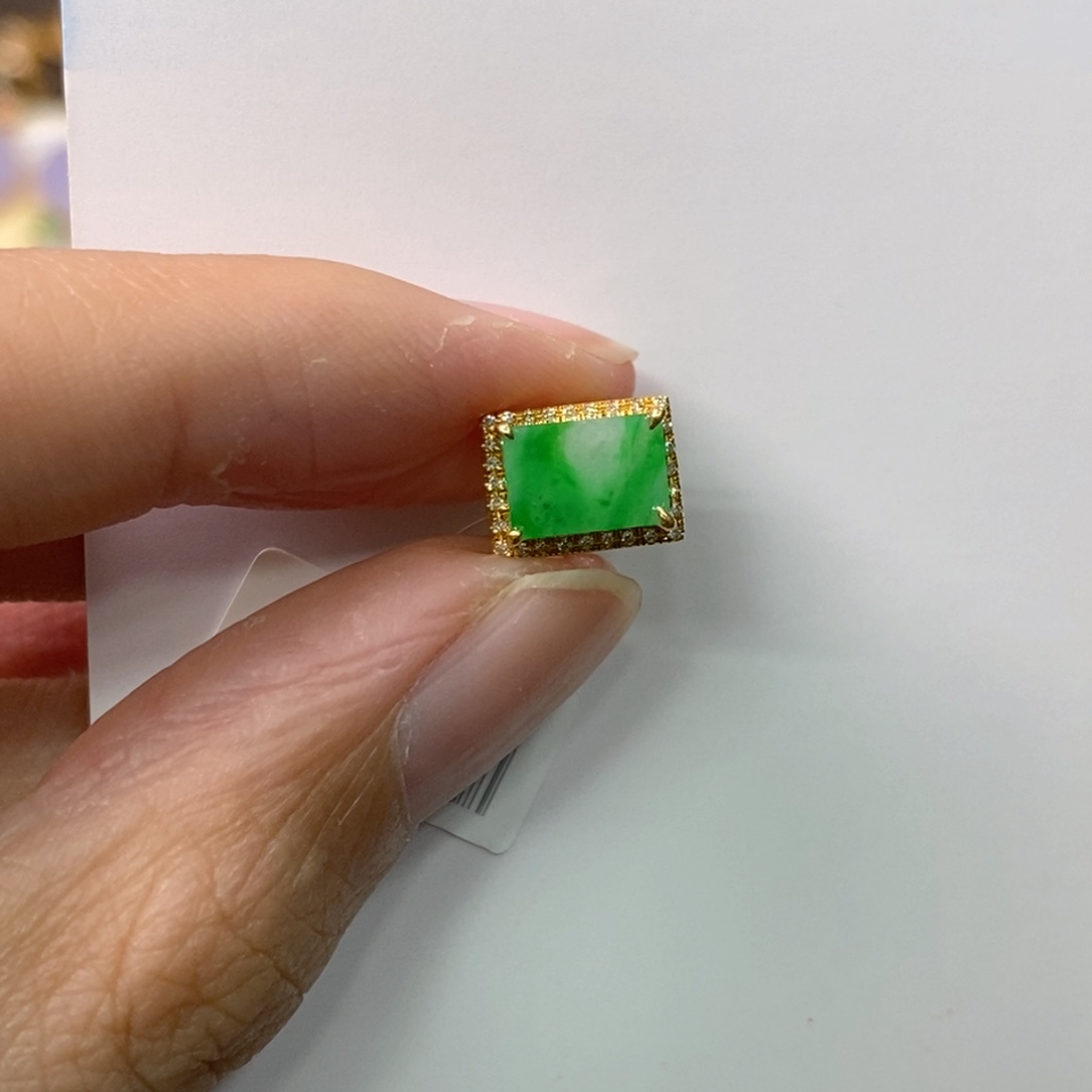 翡翠颈饰18K金镶嵌净货13915