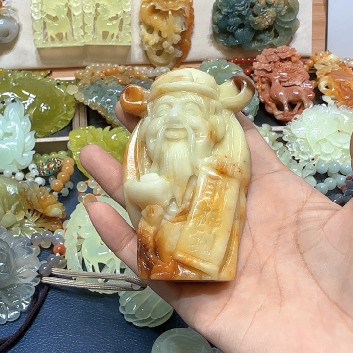 未镶嵌蛇纹石玉木梳