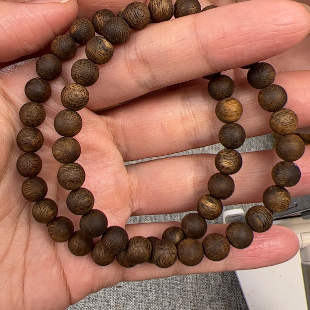沉香手串奇楠沉香手串7mm圆珠单圈沉水多样性发货一条