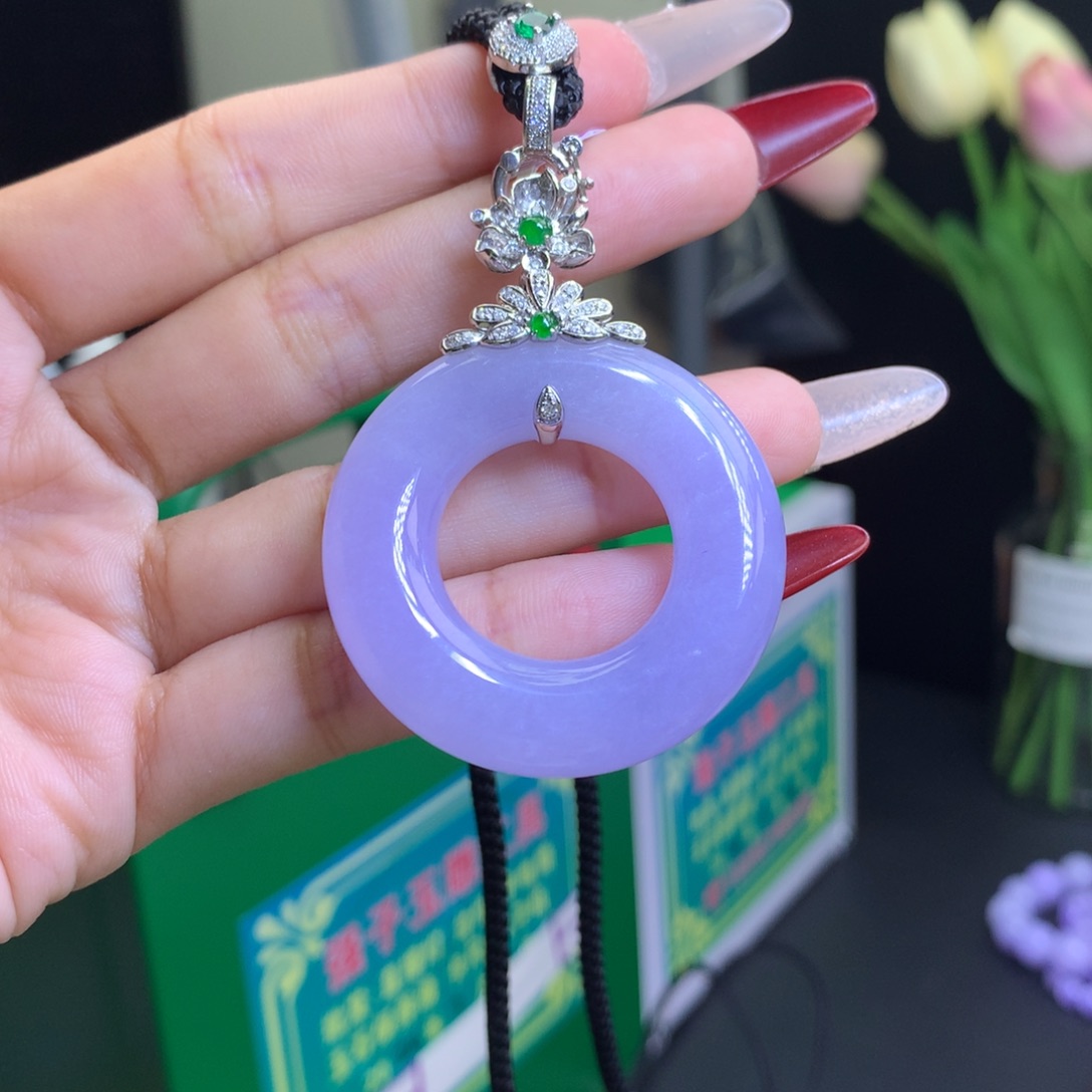 翡翠颈饰18K金镶嵌K****默天然