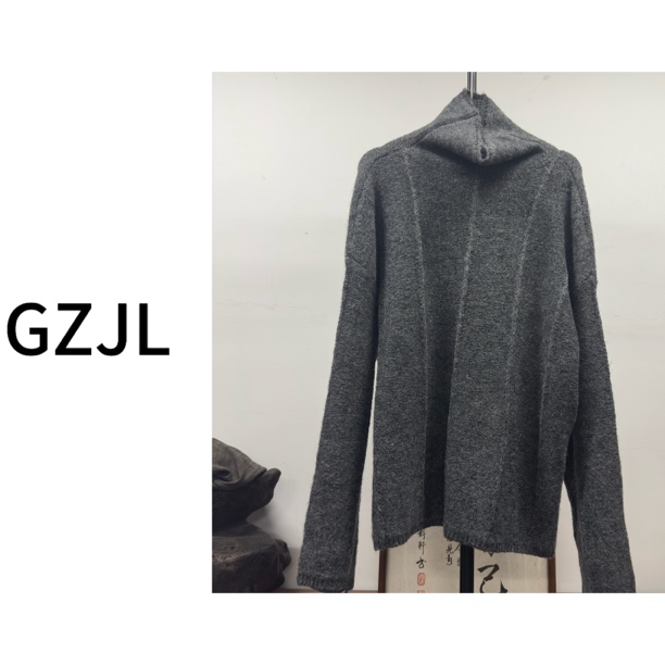 2025秋冬新款时尚百搭休闲宽松慵懒显瘦针织衫高领套头