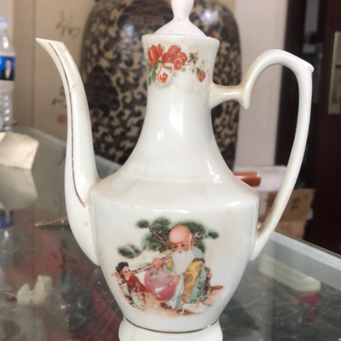 一厂翡翠老寿星酒壶