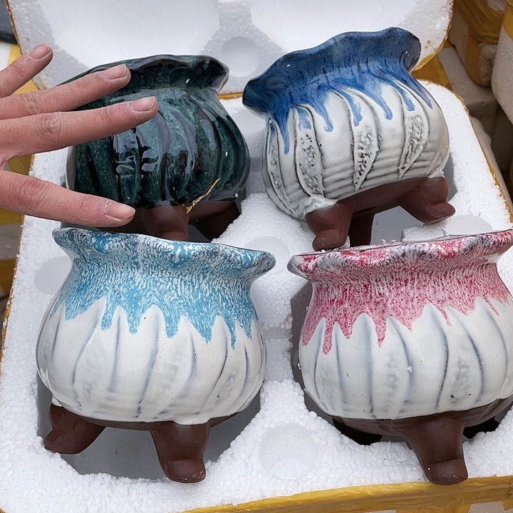 红陶宜兴紫砂花盆13/12