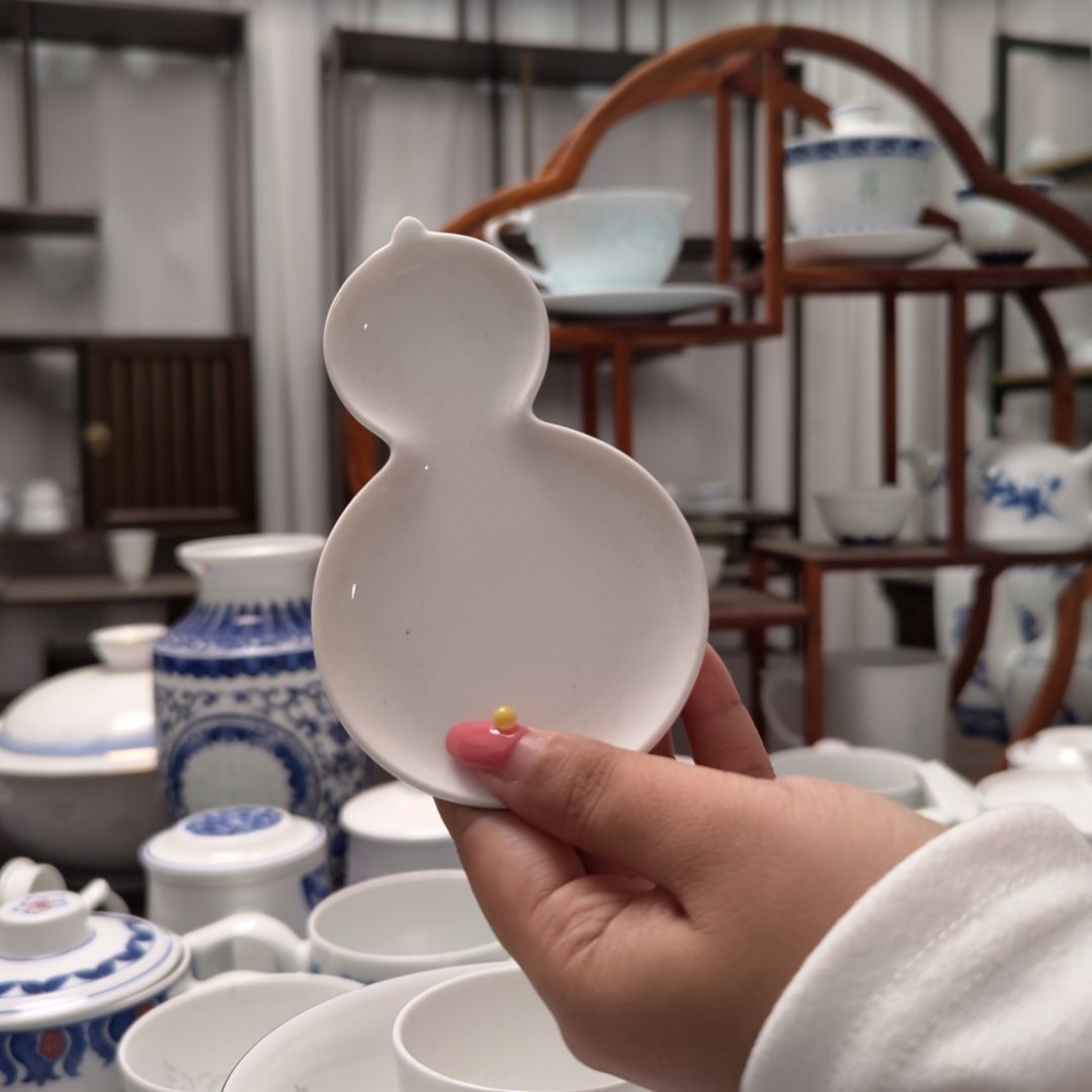 陶瓷葫芦味碟两只装