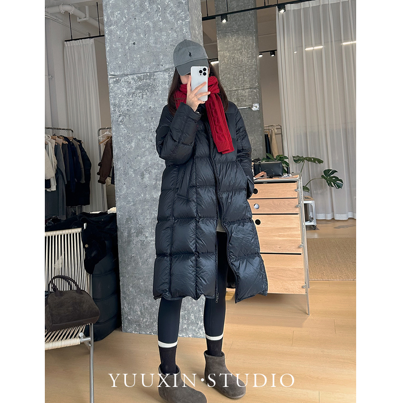  【YUUXIN】暖风机羽绒服~90%白鸭绒 冬长款加厚豆腐拆卸连帽羽绒服