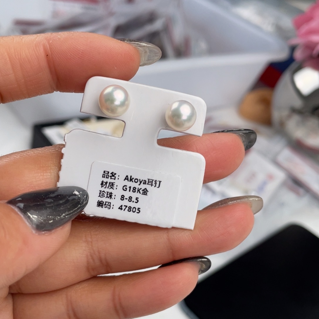 海水珍珠耳饰18K金镶嵌