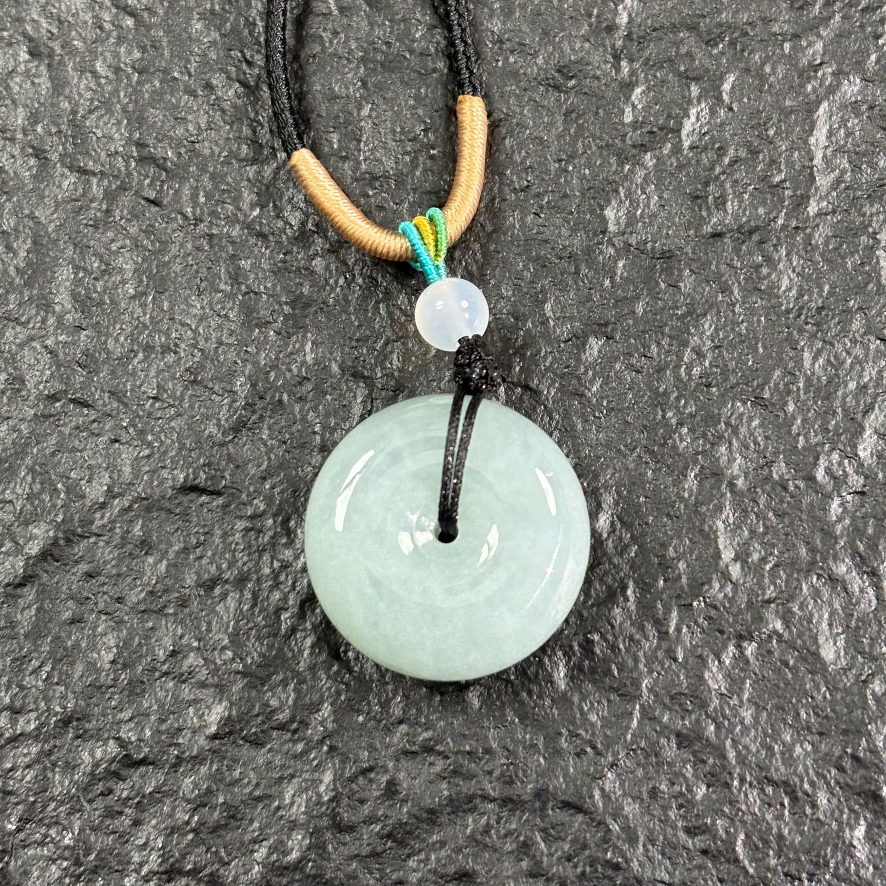 缅甸天然翡翠A货冰绿平安扣吊坠天然玉石吊坠6146