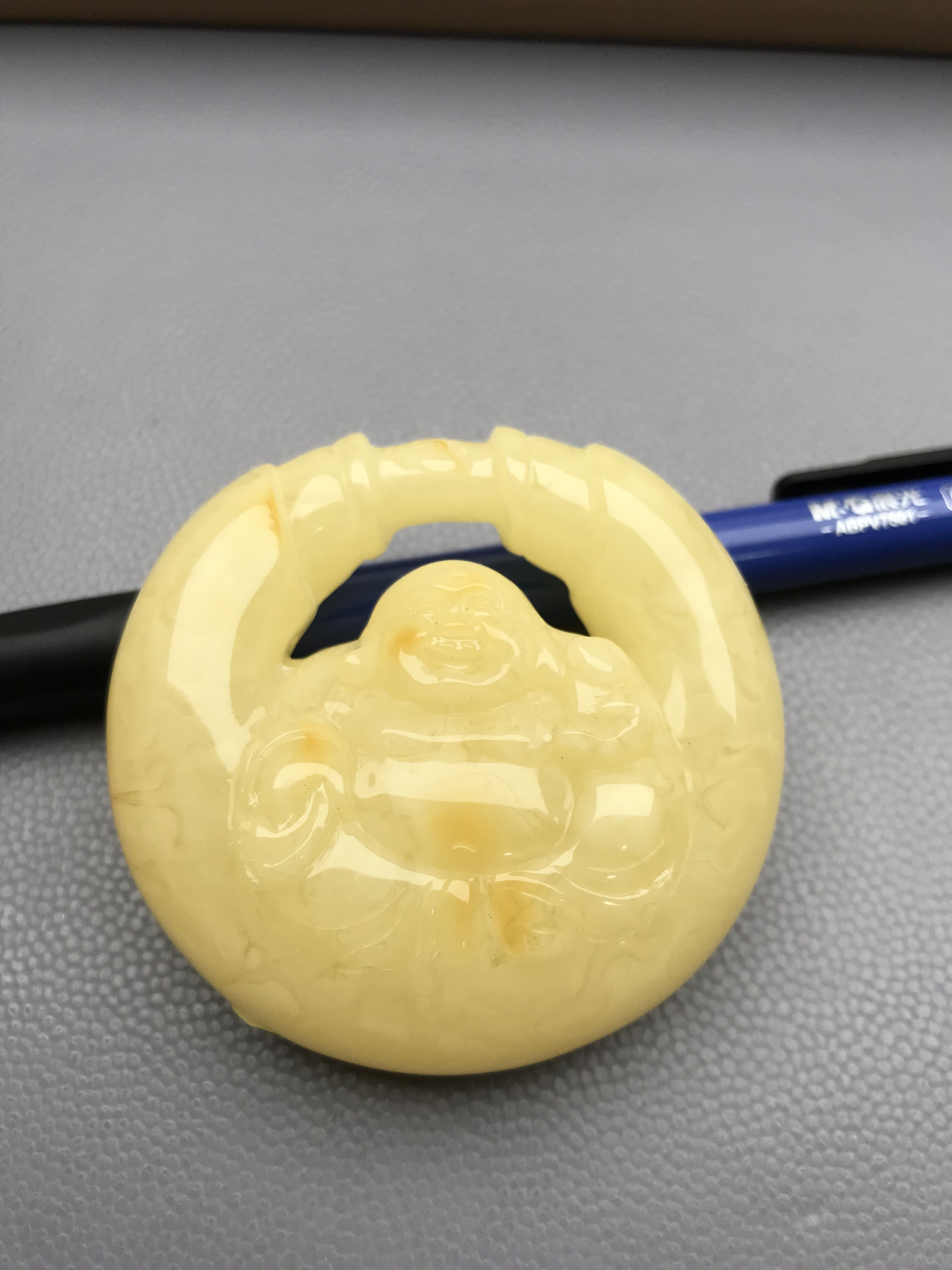 天然原矿蜜蜡纳财弥勒佛吊坠男女通用毛衣坠