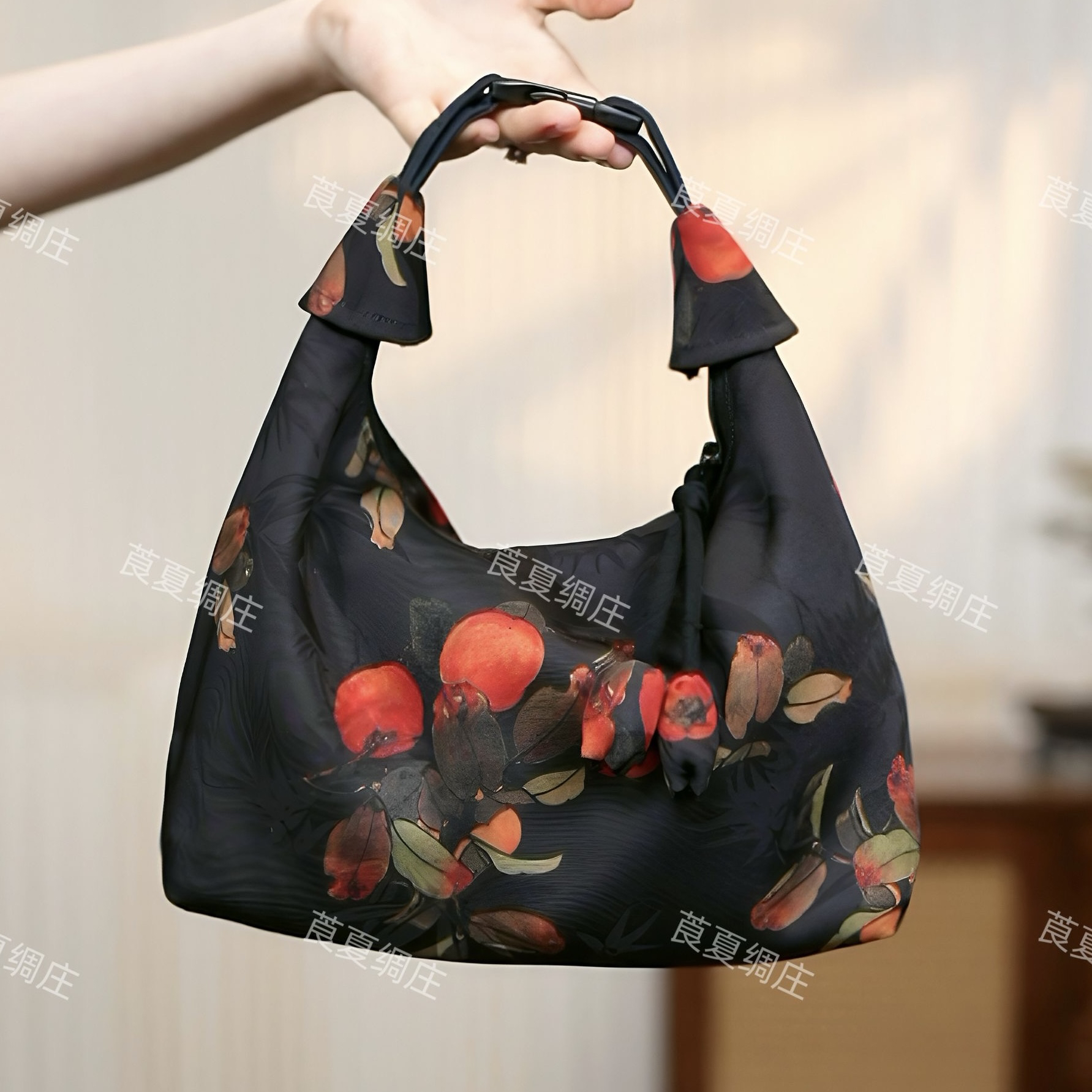 【月牙包 】新中式香云花萝27*17cm暗纹提花调节斜挎包小巧国风百