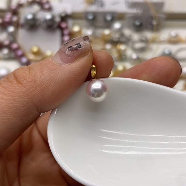 海水珍珠吊坠(不含链)18K金镶嵌