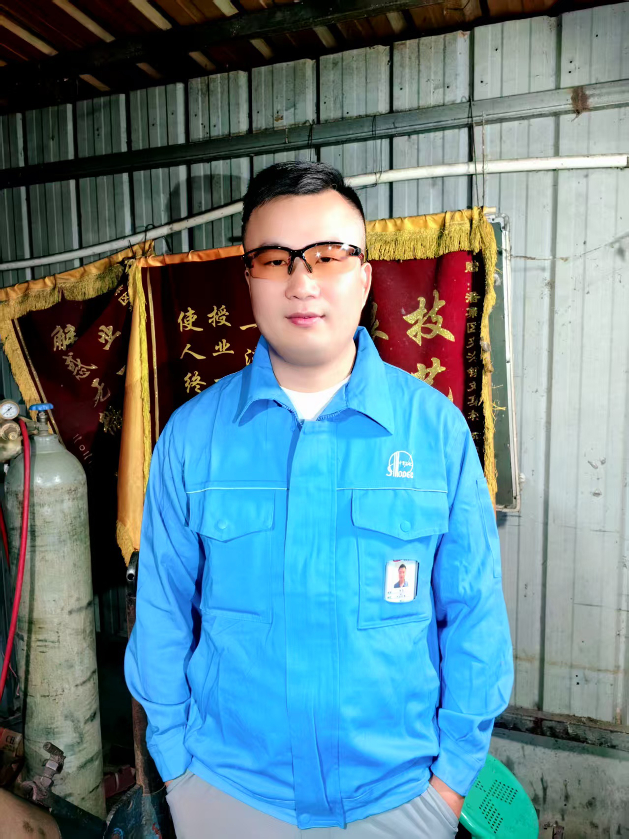 阿忍同款中石化工作服套装男重克棉红色电焊电工船厂工厂工程建筑