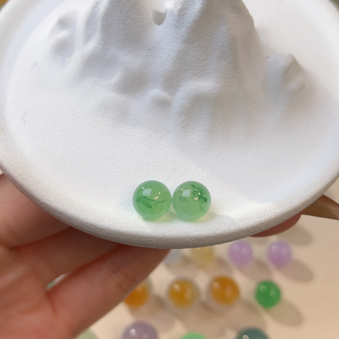 定制翡翠未镶嵌茶色 卡6.9 单颗价可自选 毛货抛光定制