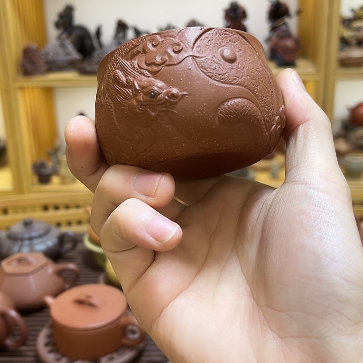 不***e茶壶紫砂紫砂祥龙主人杯