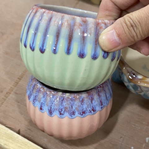 陶瓷Q289粉色，绿色131334