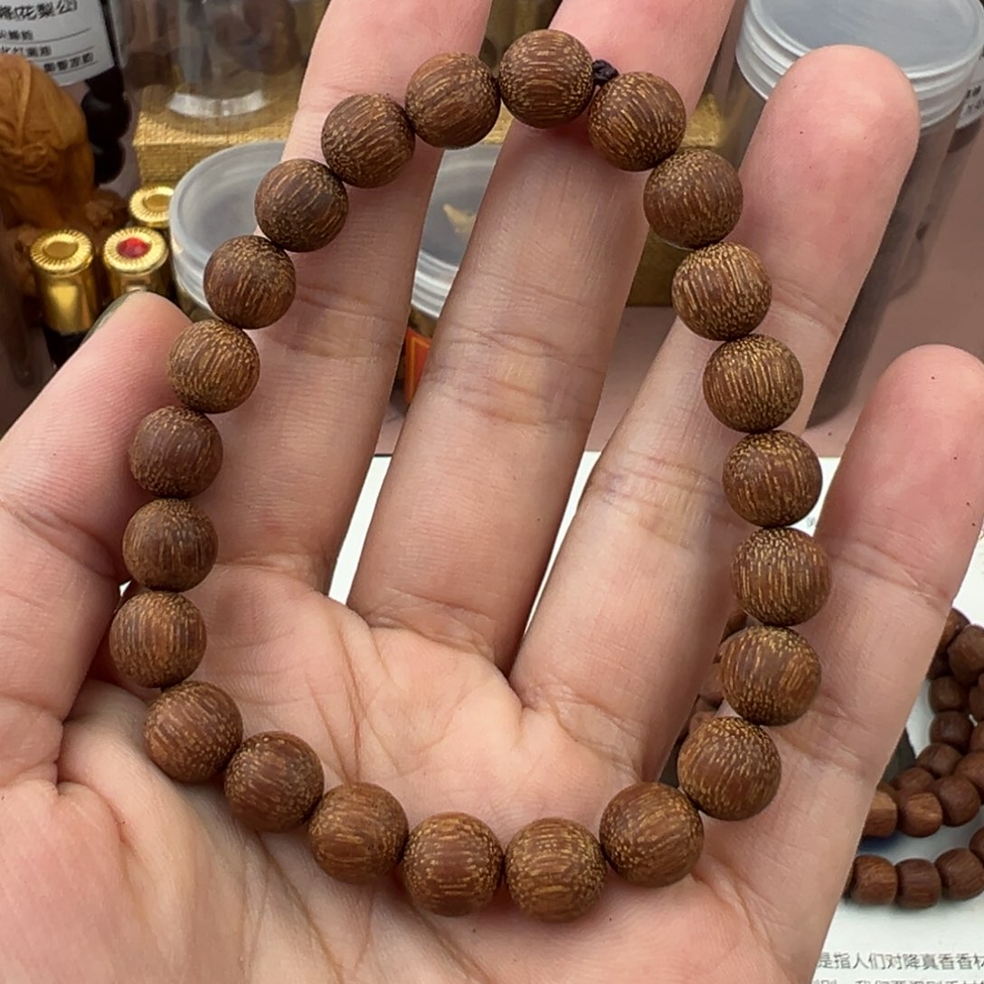 藤类降真香金丝蜜结明黄油贵州料0.8圆珠单圈