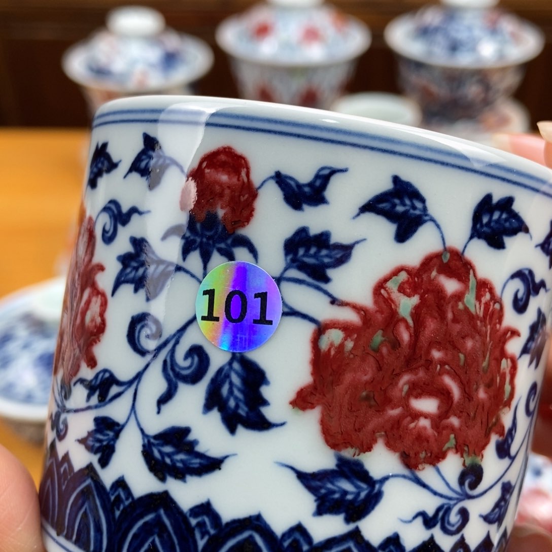 手绘现代茶具非古董开****?