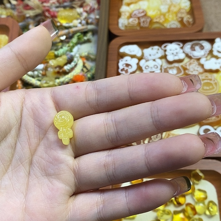 琥珀未镶嵌珠宝奇石棒棒糖