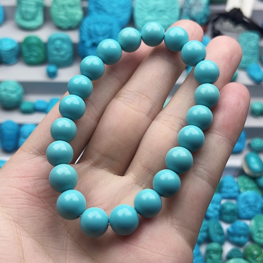 未镶嵌绿松石珠宝奇石9mm