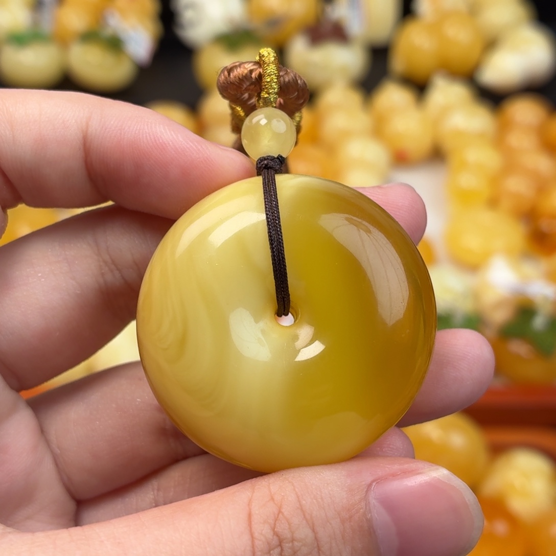 蜜蜡未镶嵌毛衣链蜜蜡