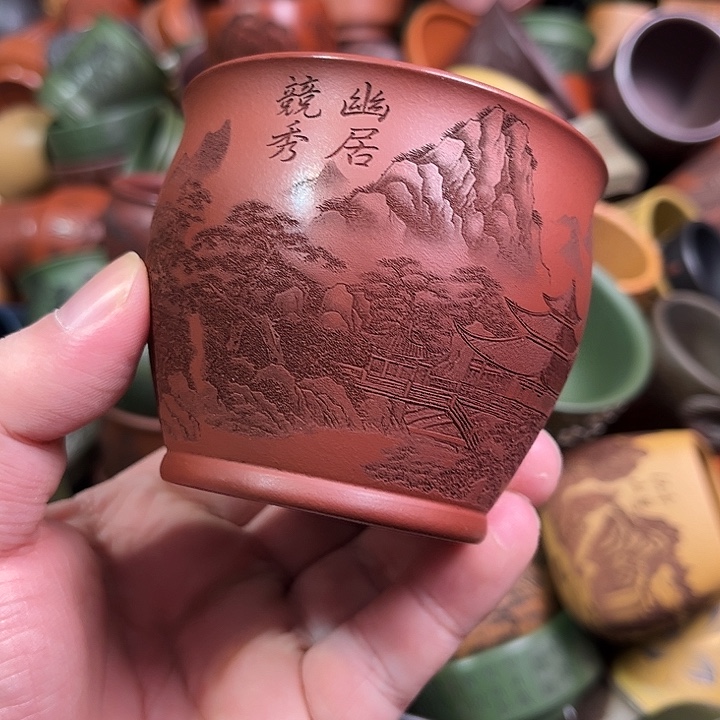 紫砂茶杯全手工紫砂主人杯