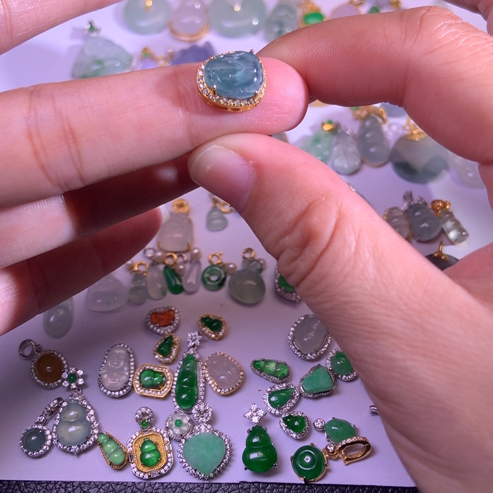 翡翠银S925镶嵌颈饰