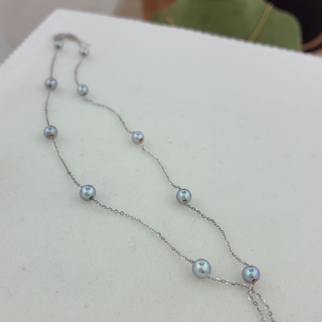 海水珍珠银S925镶嵌颈饰