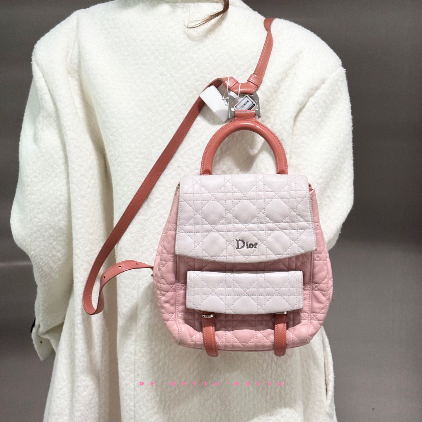 95新 DIOR/迪奥 dior 粉色拼色双肩包