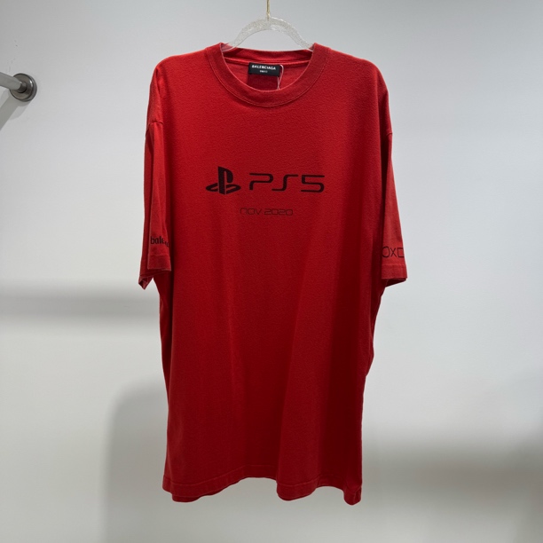 95新 Balenciaga/巴黎世家 psp红色短袖/xxs码