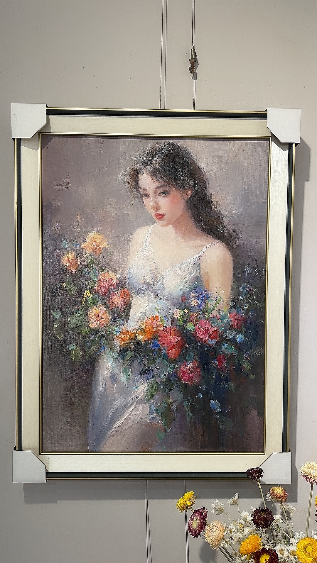 手绘油画装饰画紫色禅意荷花荷叶玄关客厅卧室挂画