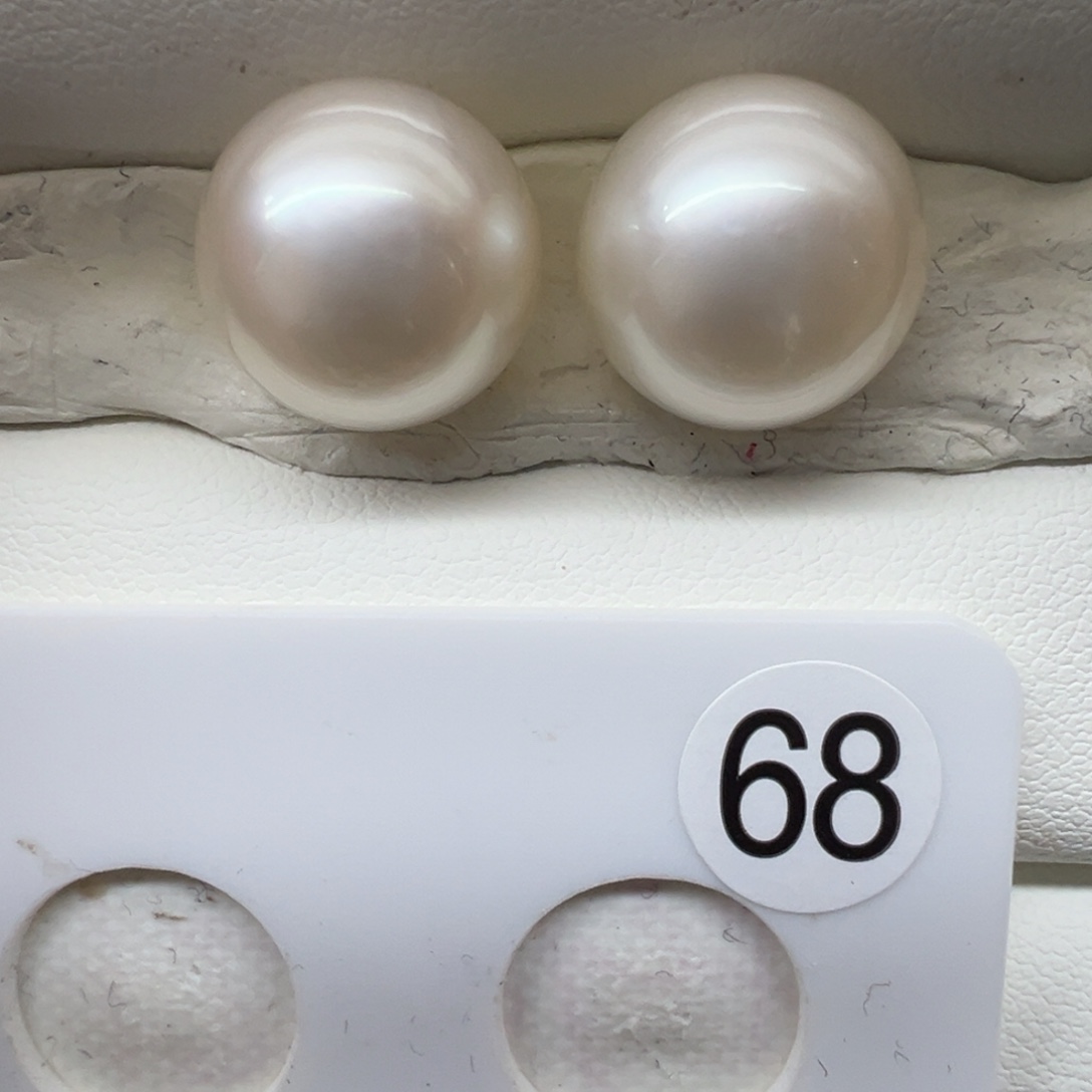 未镶嵌澳白对珠裸珠12+mm包镶款海水珍珠