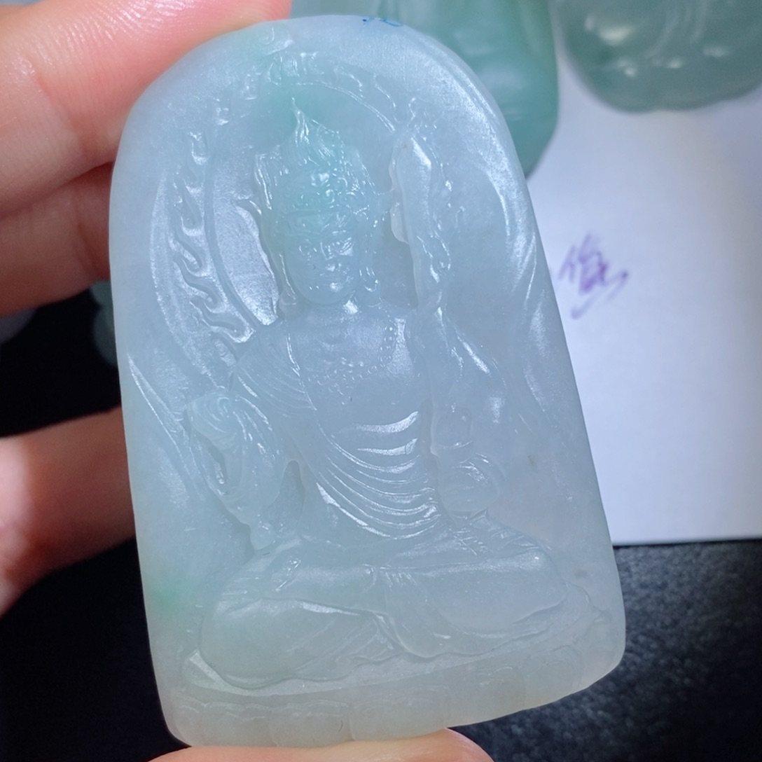 定制翡翠未镶嵌毛货付款后确认抛光