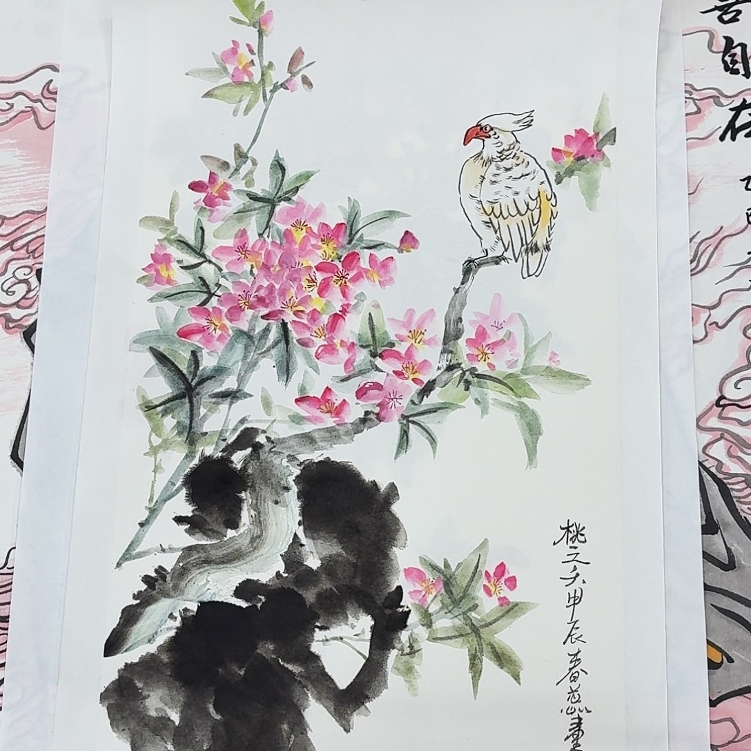 国画四尺四开花鸟