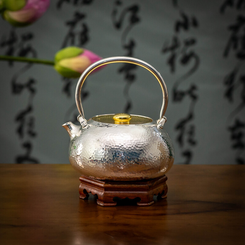 【古悦】名家张宝鑫 亮面锤纹素烧水煮水壶中式家用高档约1L