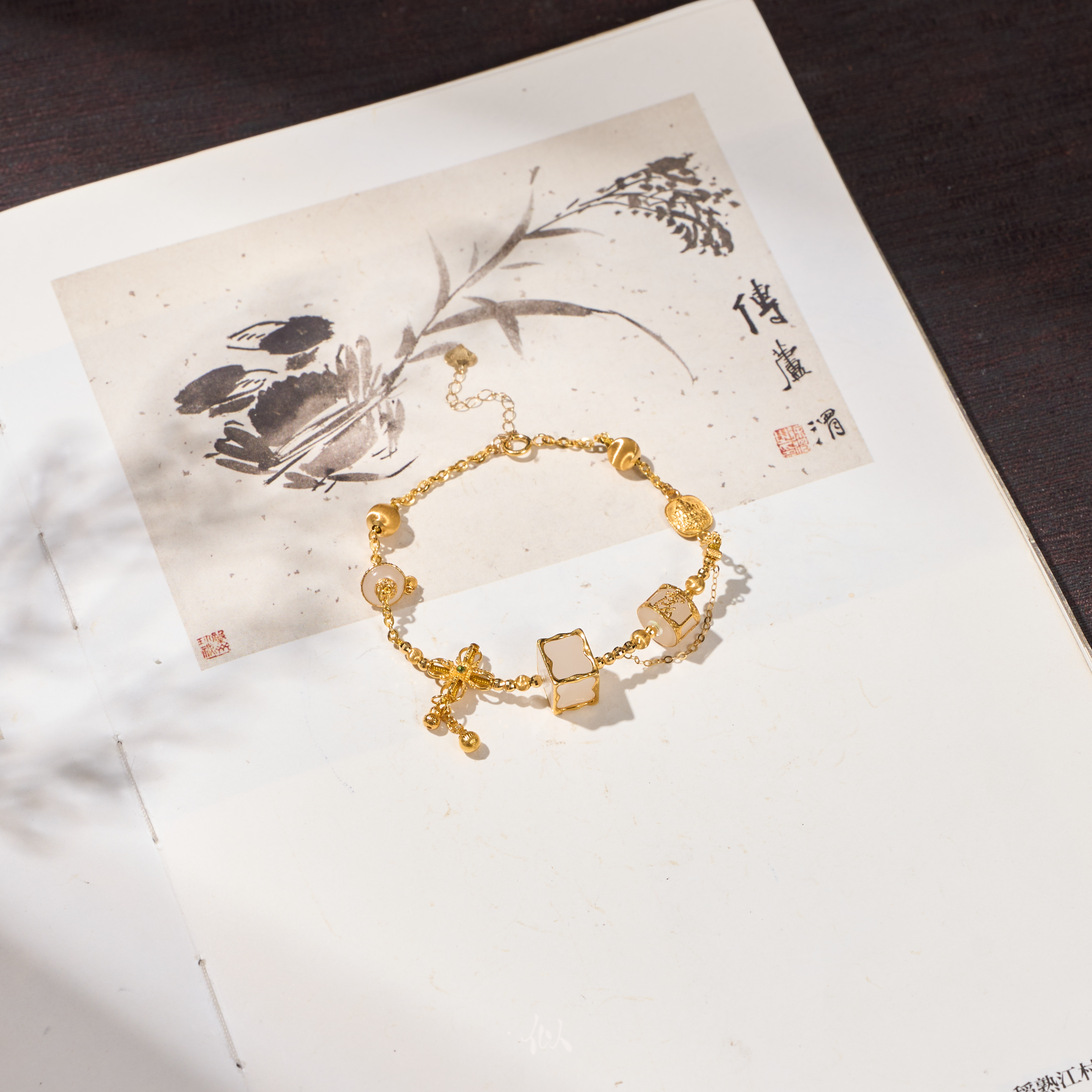 【栀月】·似梓珠宝· 18K白玉手链  XYGD318071-C