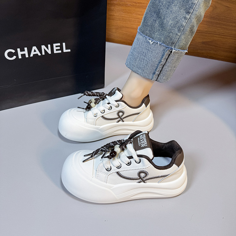 时尚小白鞋女2025秋季新款厚底百搭板鞋软底增高运动休闲鞋大头鞋