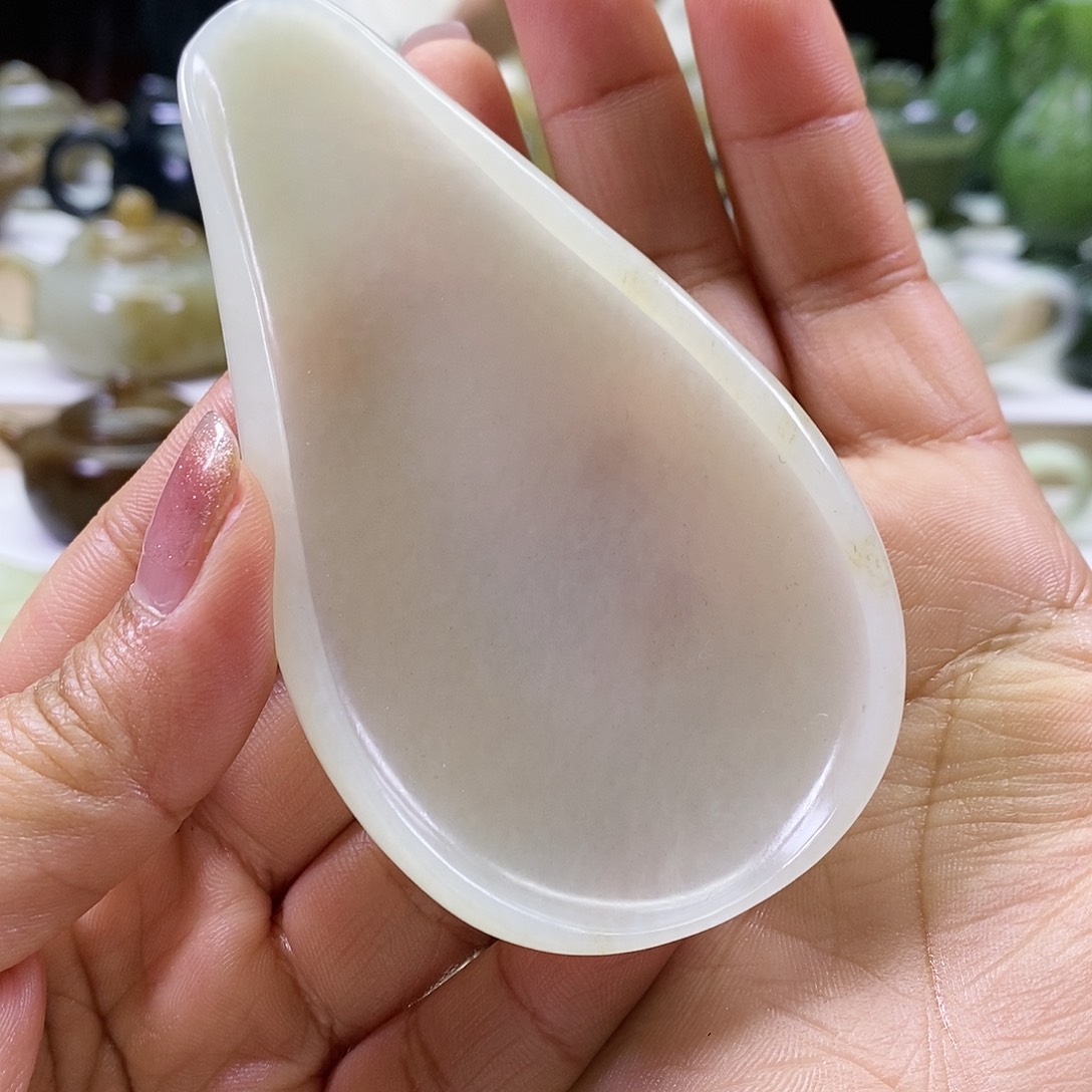 和田玉茶则未镶嵌