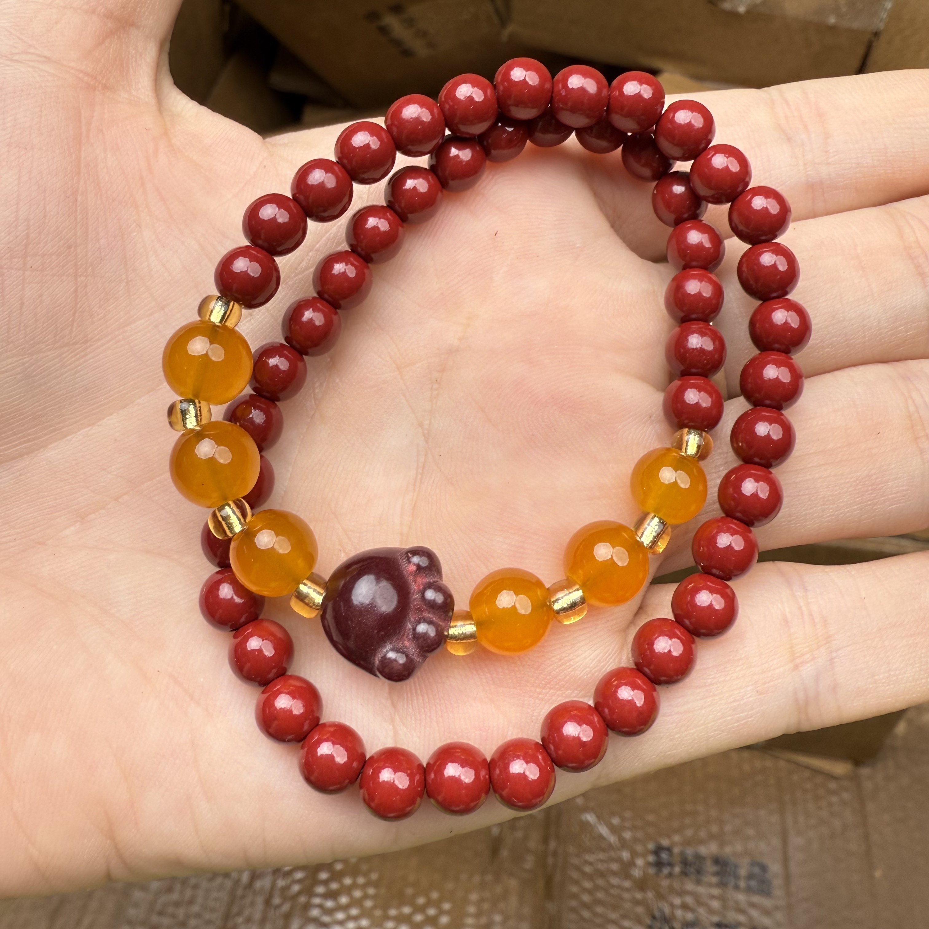 S0892 平安珠猫爪多圈手串 无礼盒