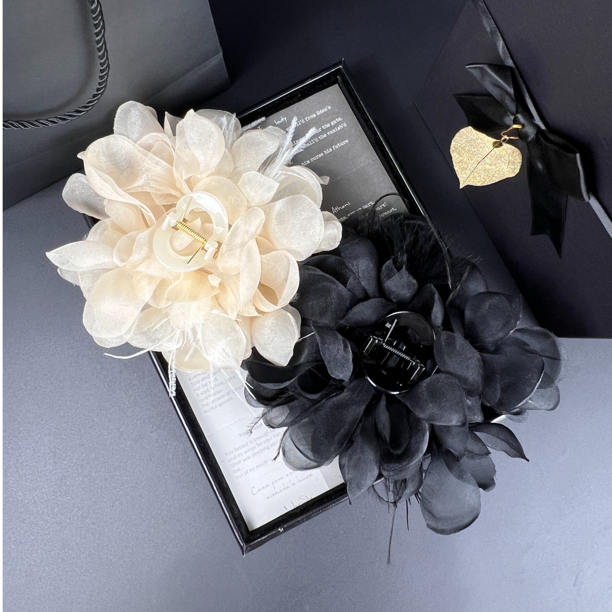 叶之秋莺飞燕舞系列多层灵动羽片羽毛后脑勺抓夹气质优雅发饰头饰