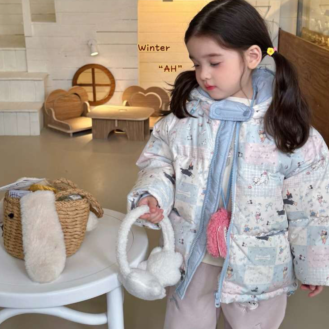 ah·2025冬～小狗卡通印花98003加厚保暖女童白鸭羽羽（汉服）