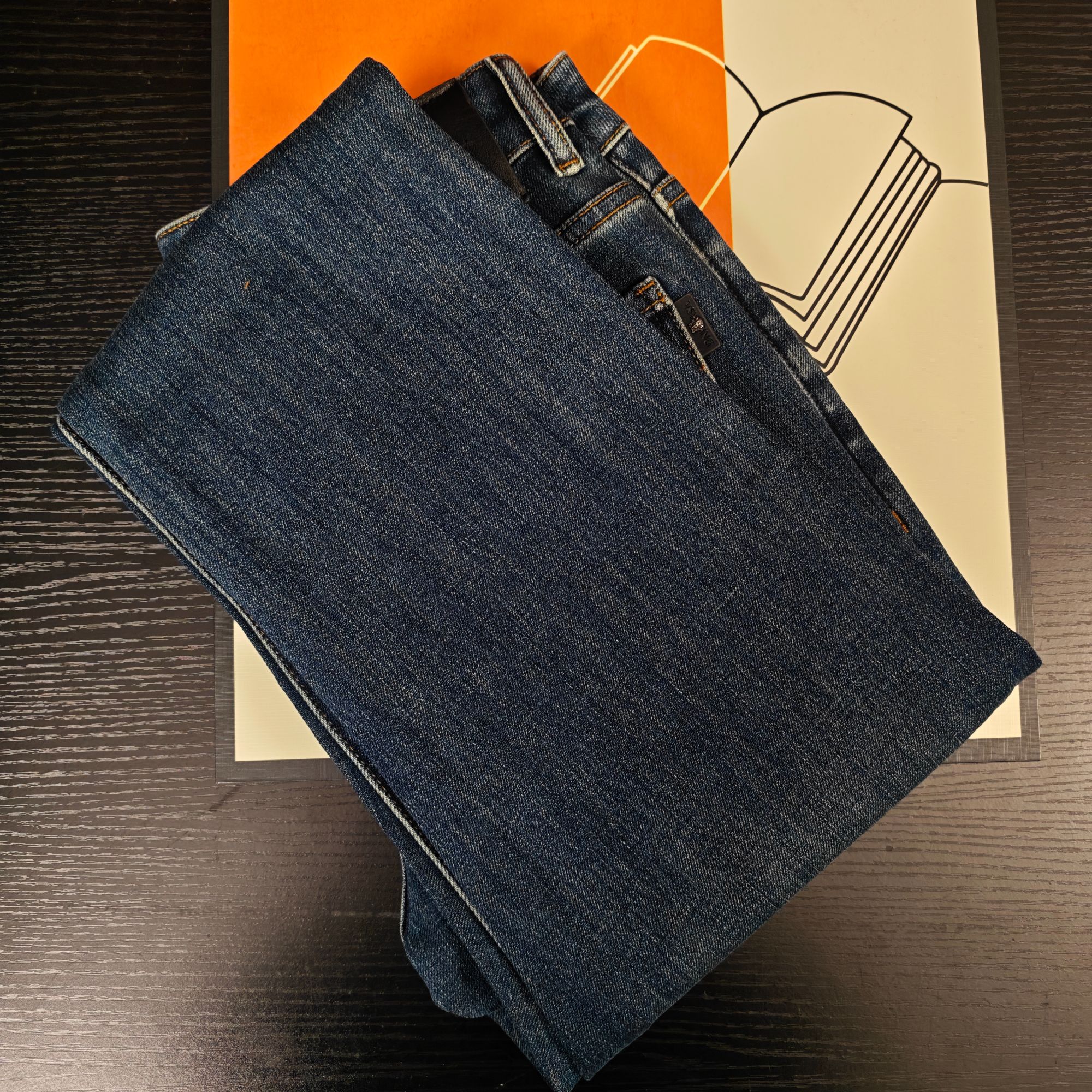 【LW专属】2025年秋冬修身小直通牛仔裤男士时尚百搭显高高克重