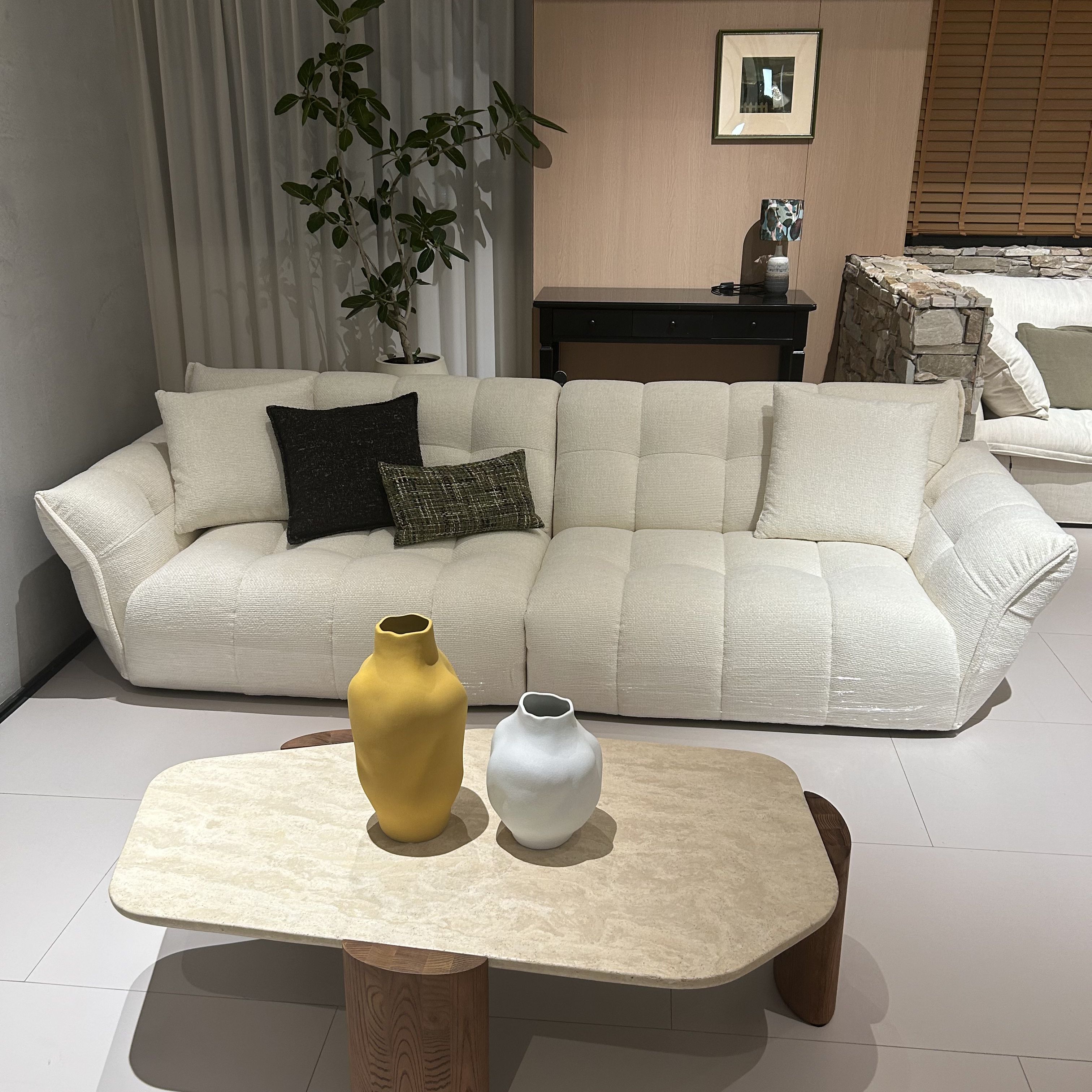 【百合沙发】百合花瓣沙发奶油风高级感别墅客厅直排大坐深布艺沙发